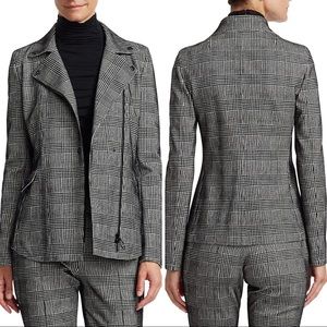 NWOT Akris Punto Glen Check Asymmetric Zip Jacket
